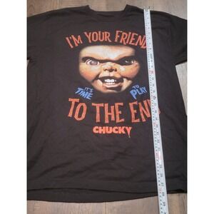 Chucky Child's Play Horror Movie Graphic Tee Mens Large Black Short Sleeve Shirt